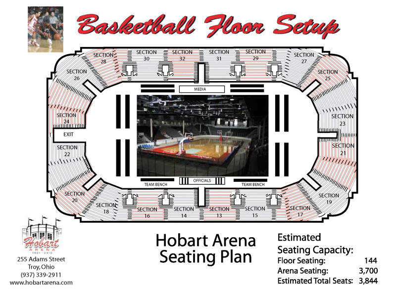 Basketball Seating for Hobart Arena in Troy, Ohio